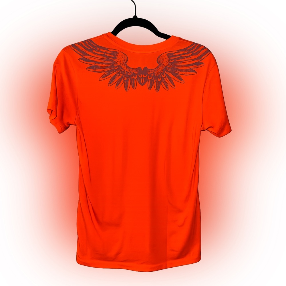 Armani Exchange A|X Men’s Small Orange V-Neck Graphic T-Shirt